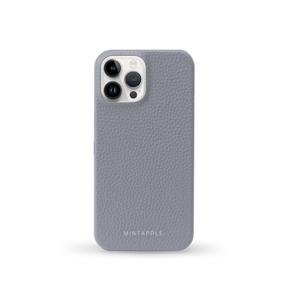 iPhone 15 Pro Max Case | Top Grain Leather | Grey | MagSafe | Wireless Charging Compatible | Monogram | Personalised iPhone 15 Pro Max Case | Top Grain Leather | Grey | MagSafe | Wireless Charging Compatible | Monogram | Personalised