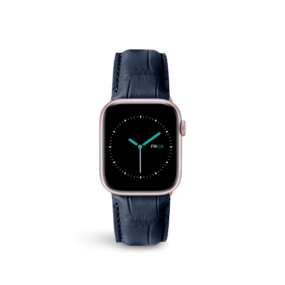 Alligator Embossed Leather | Blue - MINTAPPLE.