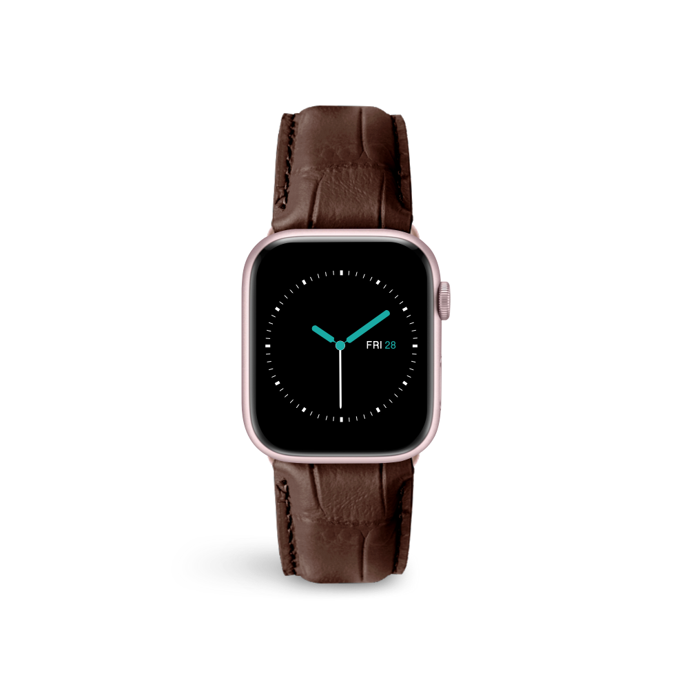Alligator Embossed Leather | Brown - MINTAPPLE.