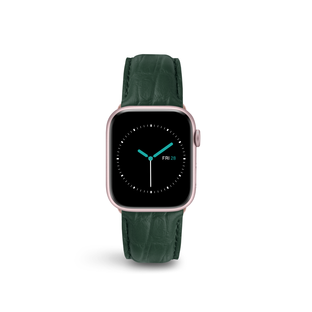 Alligator Embossed Leather | Hunter Green