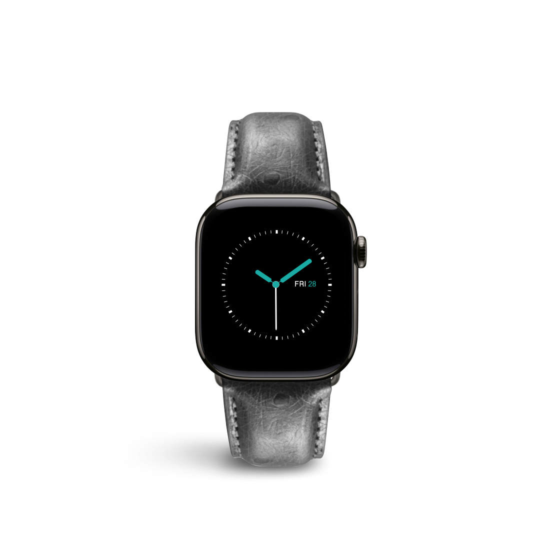 Ostrich Embossed Leather | Ebony