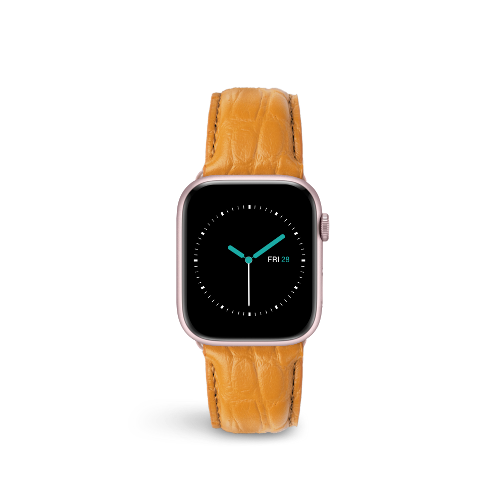 Alligator Embossed Leather | Tangerine - MINTAPPLE.
