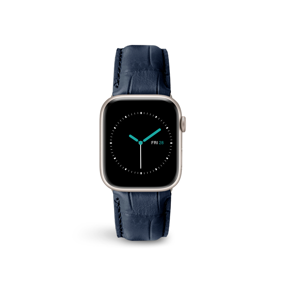 Alligator Embossed Leather | Blue - MINTAPPLE.