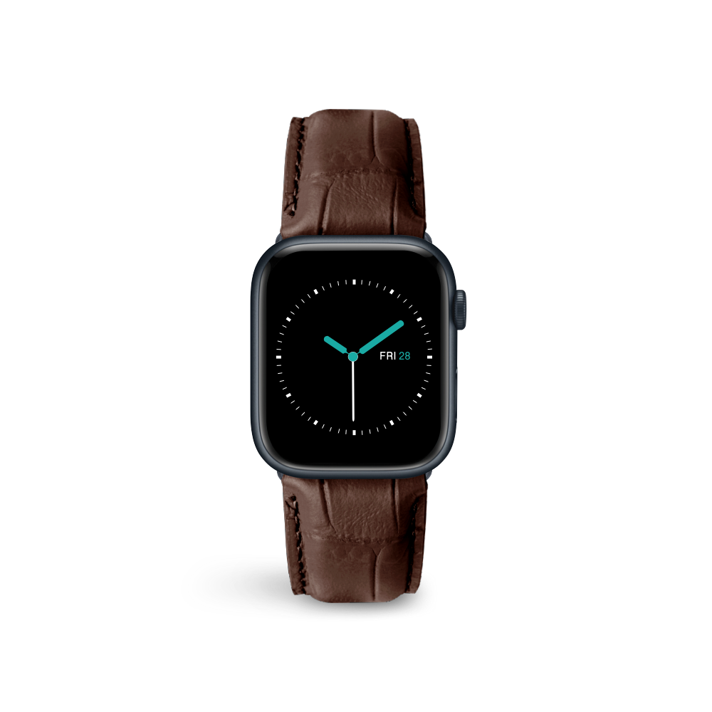 Alligator Embossed Leather | Brown - MINTAPPLE.