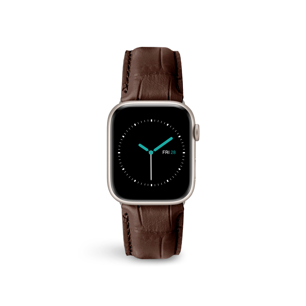 Alligator Embossed Leather | Brown - MINTAPPLE.