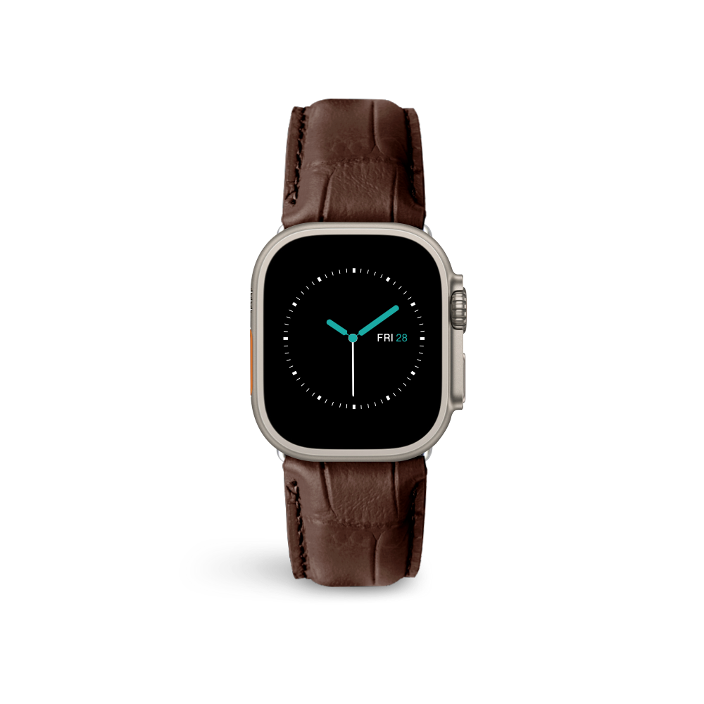 Alligator Embossed Leather | Brown - MINTAPPLE.