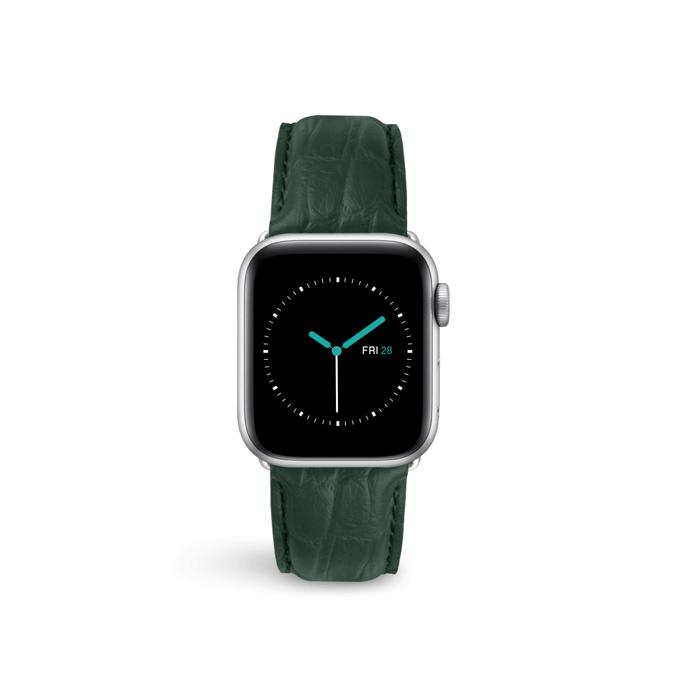 Alligator Embossed Leather | Hunter Green