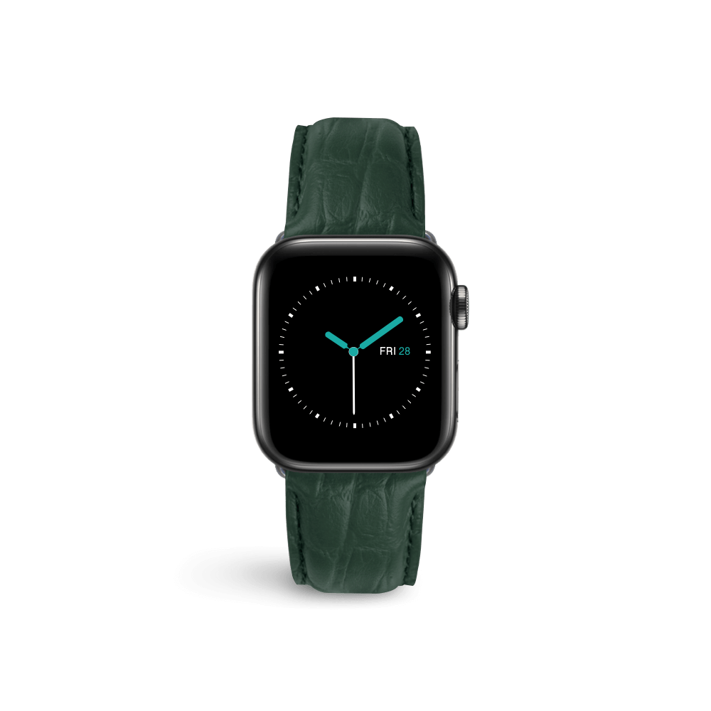 Alligator Embossed Leather | Hunter Green