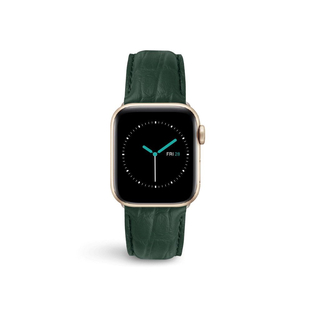 Alligator Embossed Leather | Hunter Green