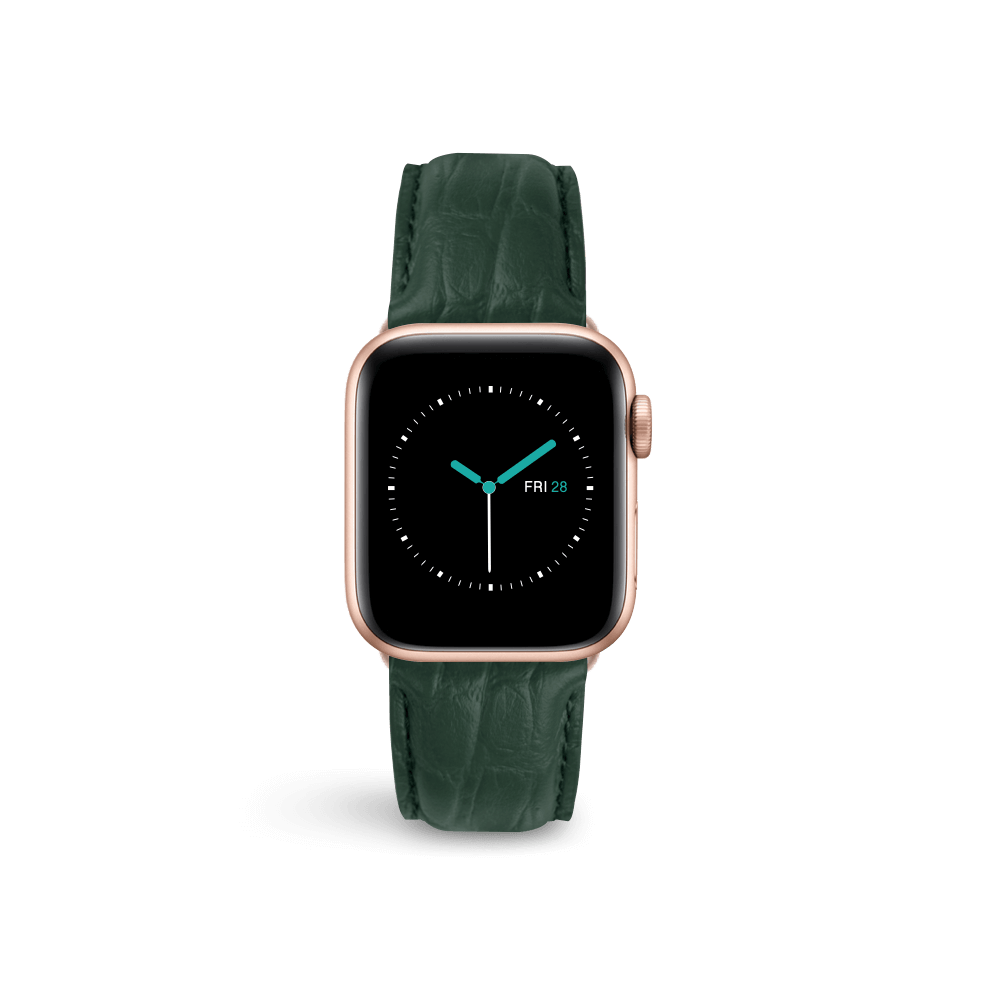 Alligator Embossed Leather | Hunter Green