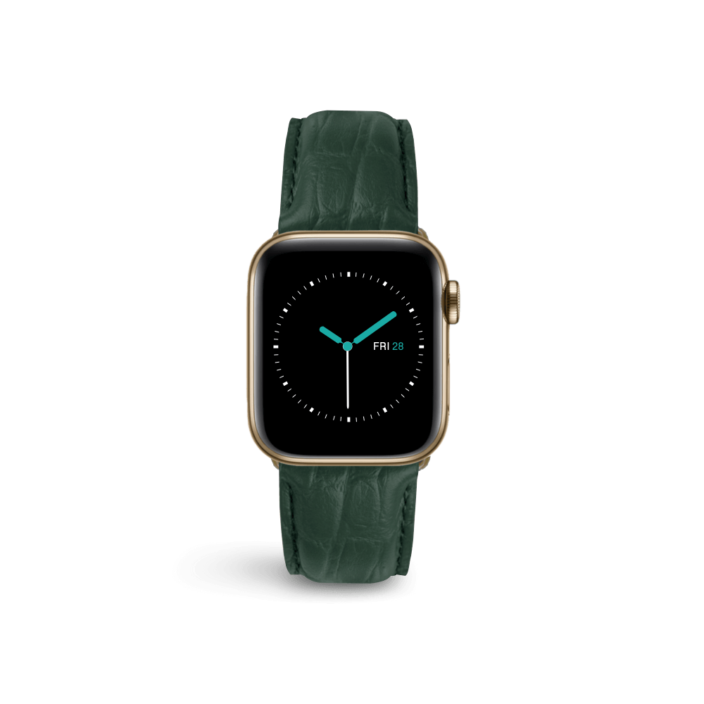 Alligator Embossed Leather | Hunter Green