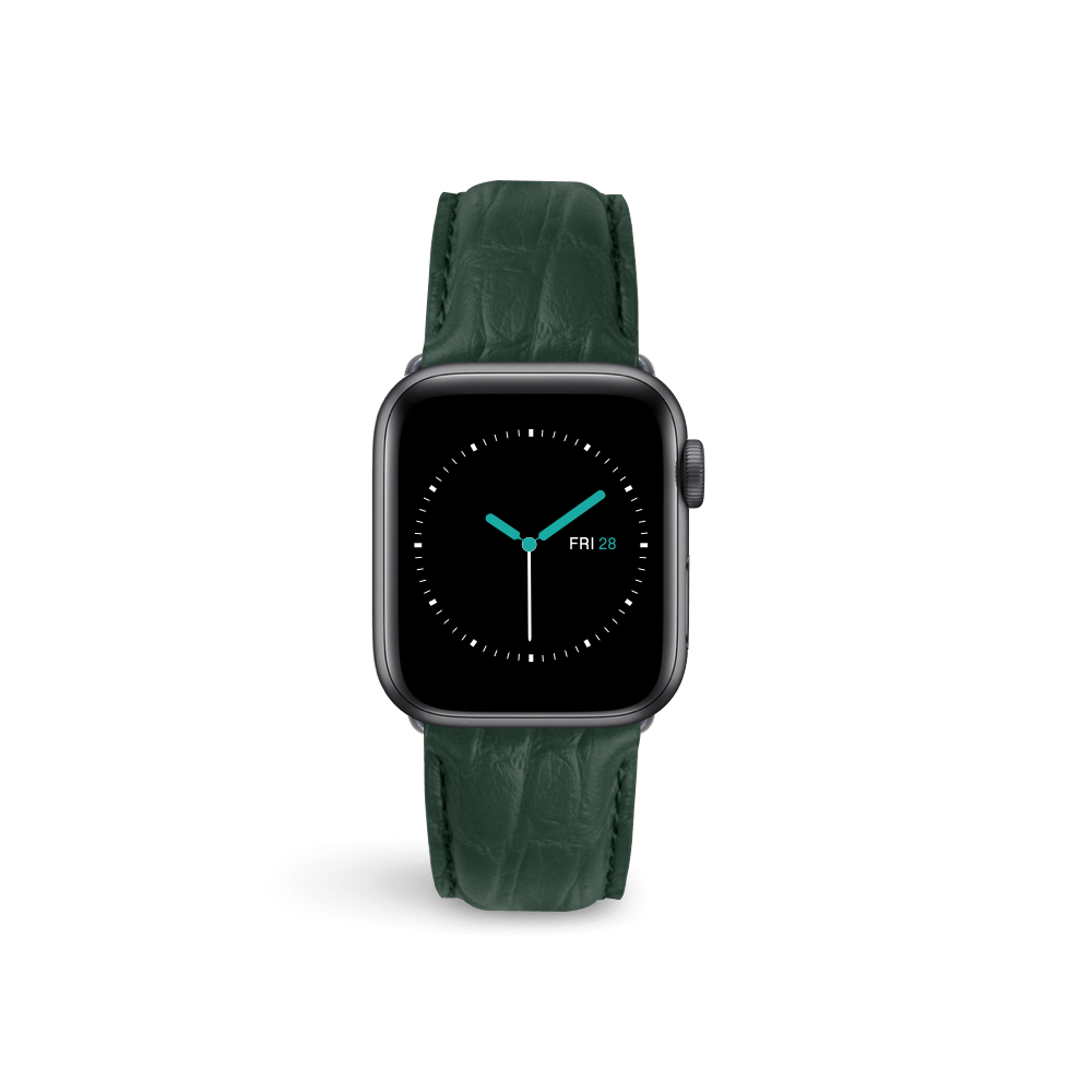 Alligator Embossed Leather | Hunter Green