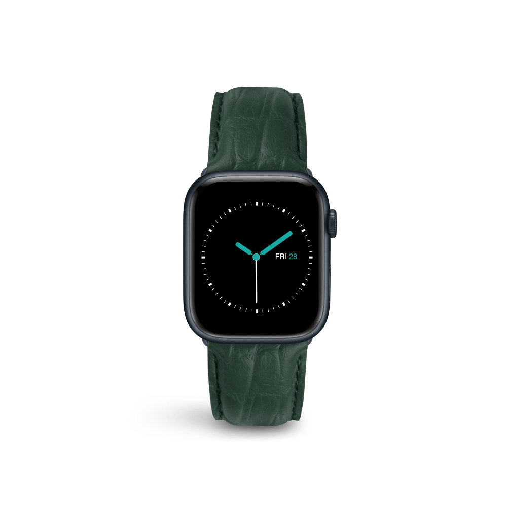 Alligator Embossed Leather | Hunter Green