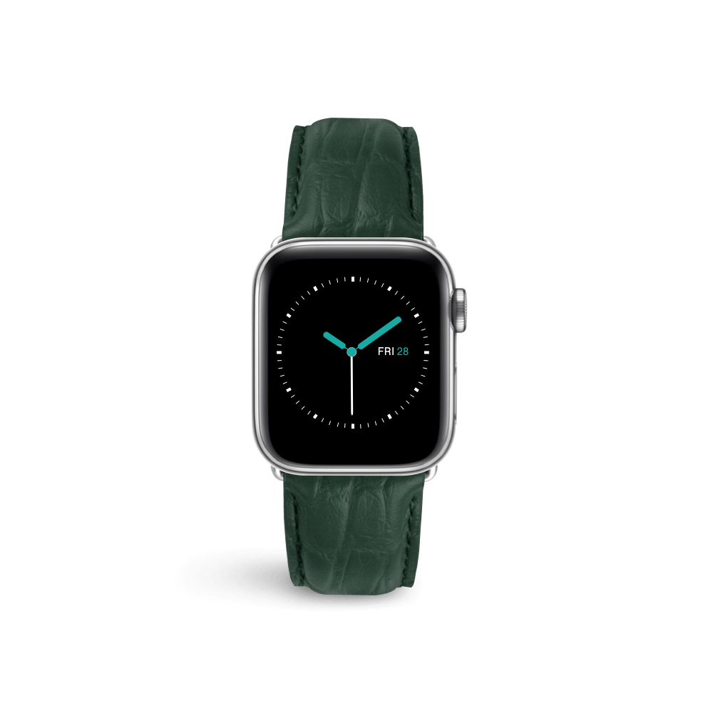 Alligator Embossed Leather | Hunter Green