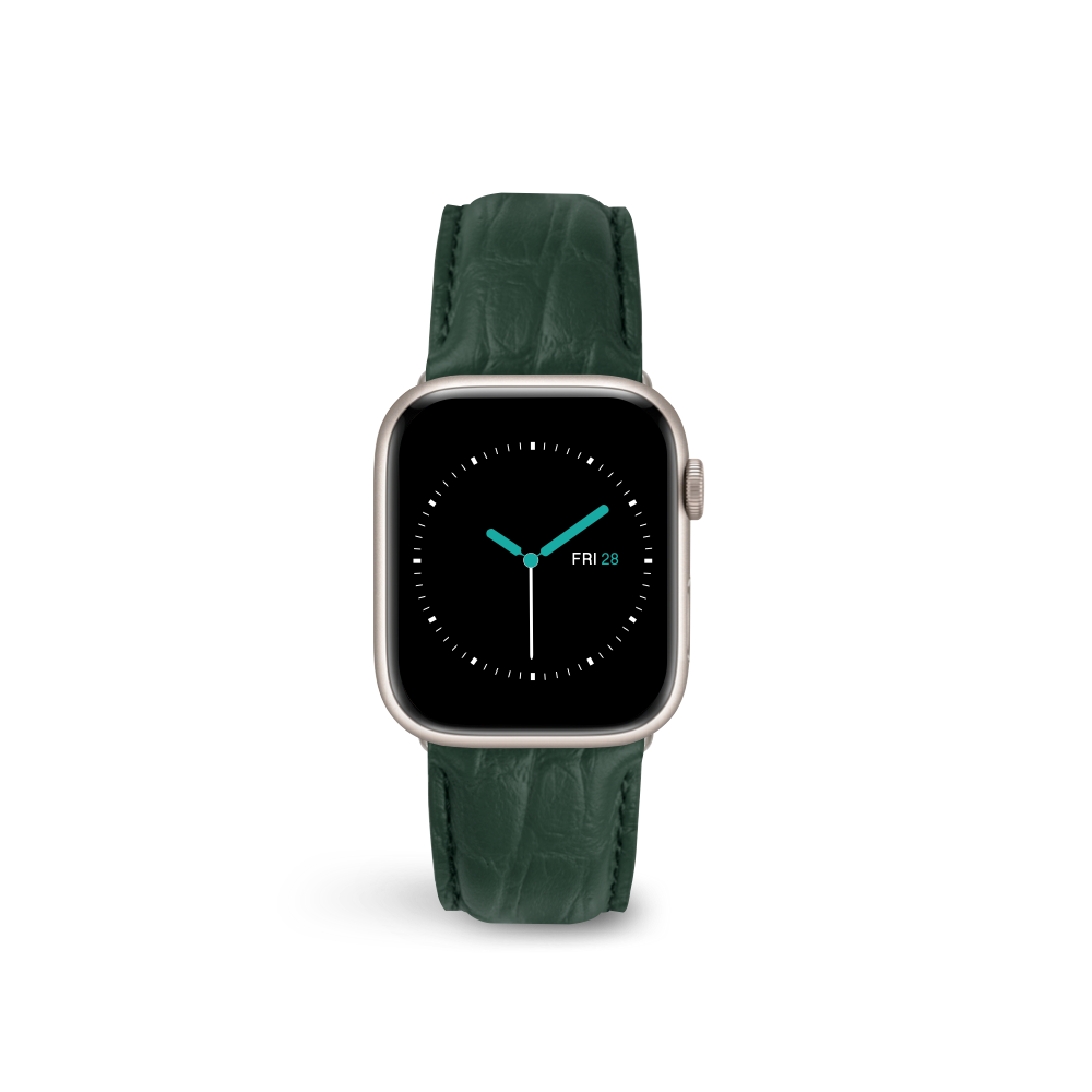 Alligator Embossed Leather | Hunter Green