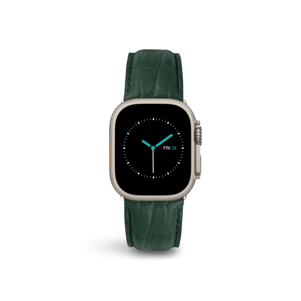 Alligator Embossed Leather | Hunter Green