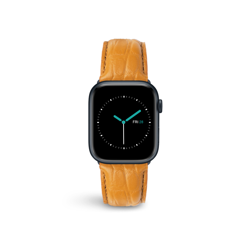 Alligator Embossed Leather | Orange - MINTAPPLE.