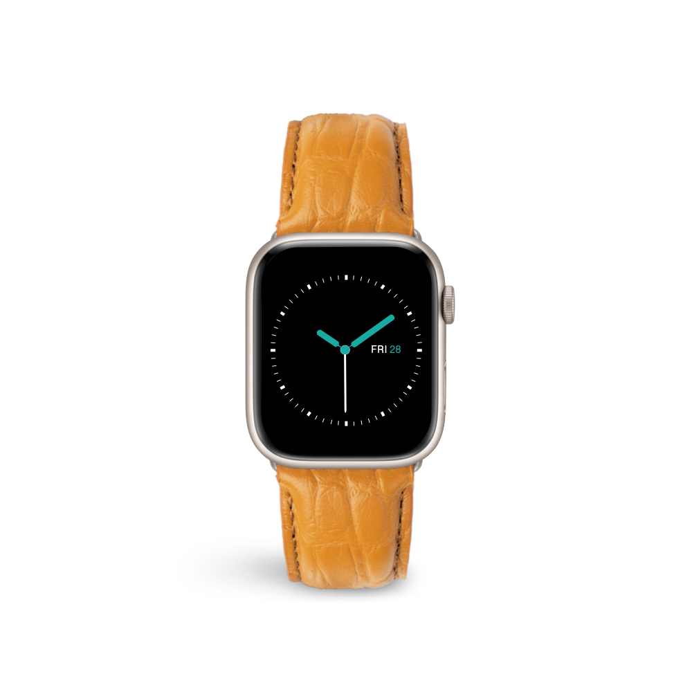 Alligator Embossed Leather | Orange - MINTAPPLE.