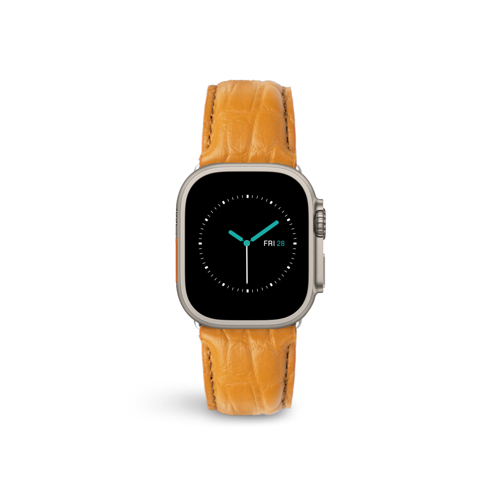 Alligator Embossed Leather | Orange - MINTAPPLE.