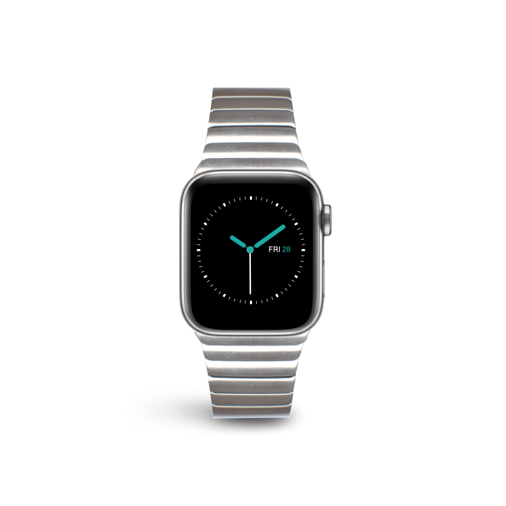 Silver link apple watch band discount