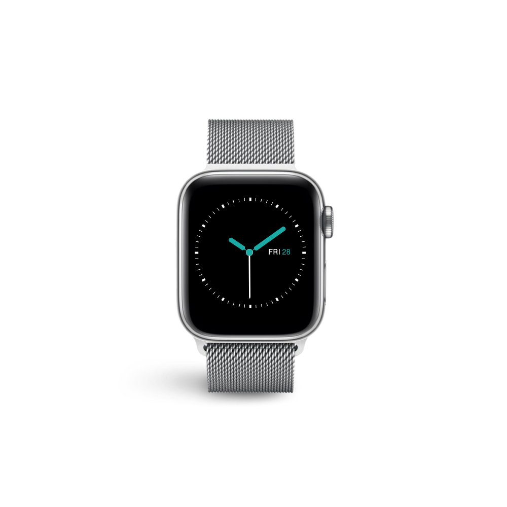 Black milanese loop on silver apple watch online