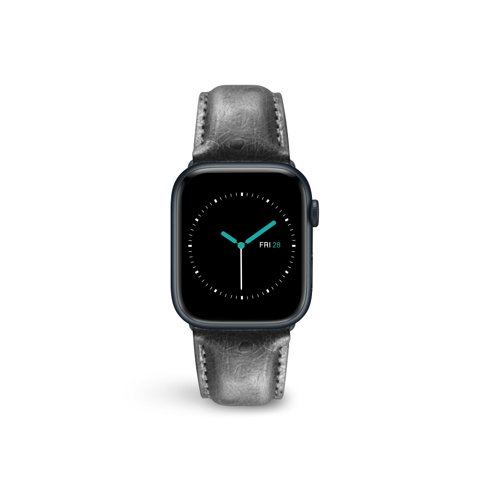 Ostrich Embossed Leather | Black - MINTAPPLE.