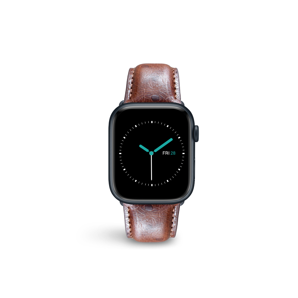 Ostrich Embossed Leather | Brown - MINTAPPLE.