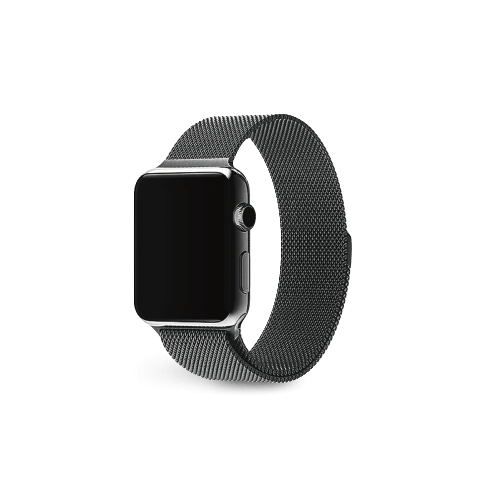 Milanese Loop Strap Jet Black Aluminium 38mm 40mm 41mm 42mm Ultra