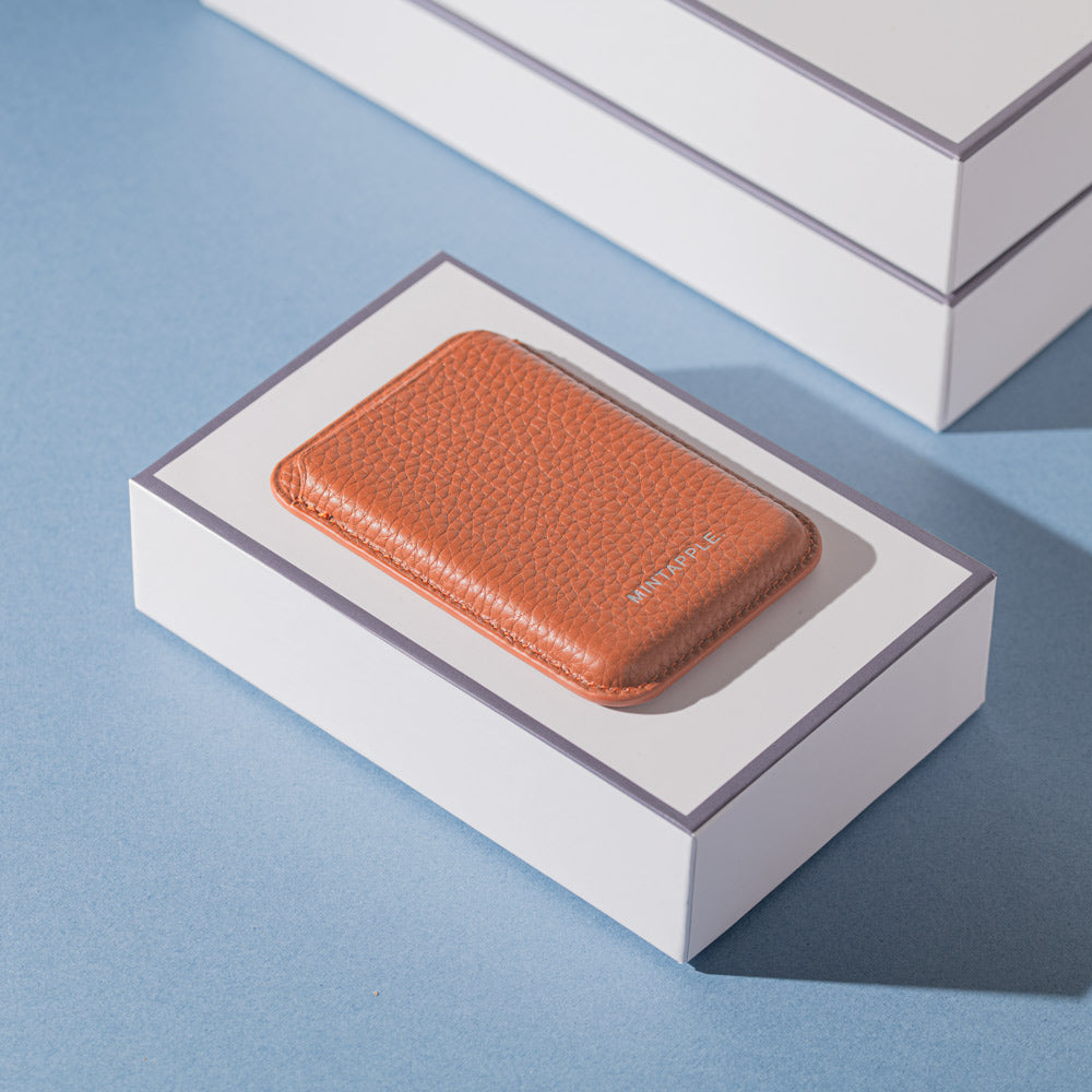 Top Grain Leather MagSafe Wallet in Peachy