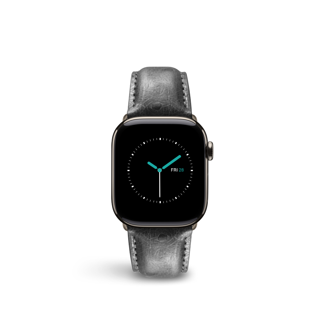 Ostrich Embossed Leather | Ebony
