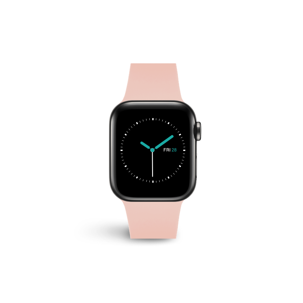 Black apple watch top with pink band