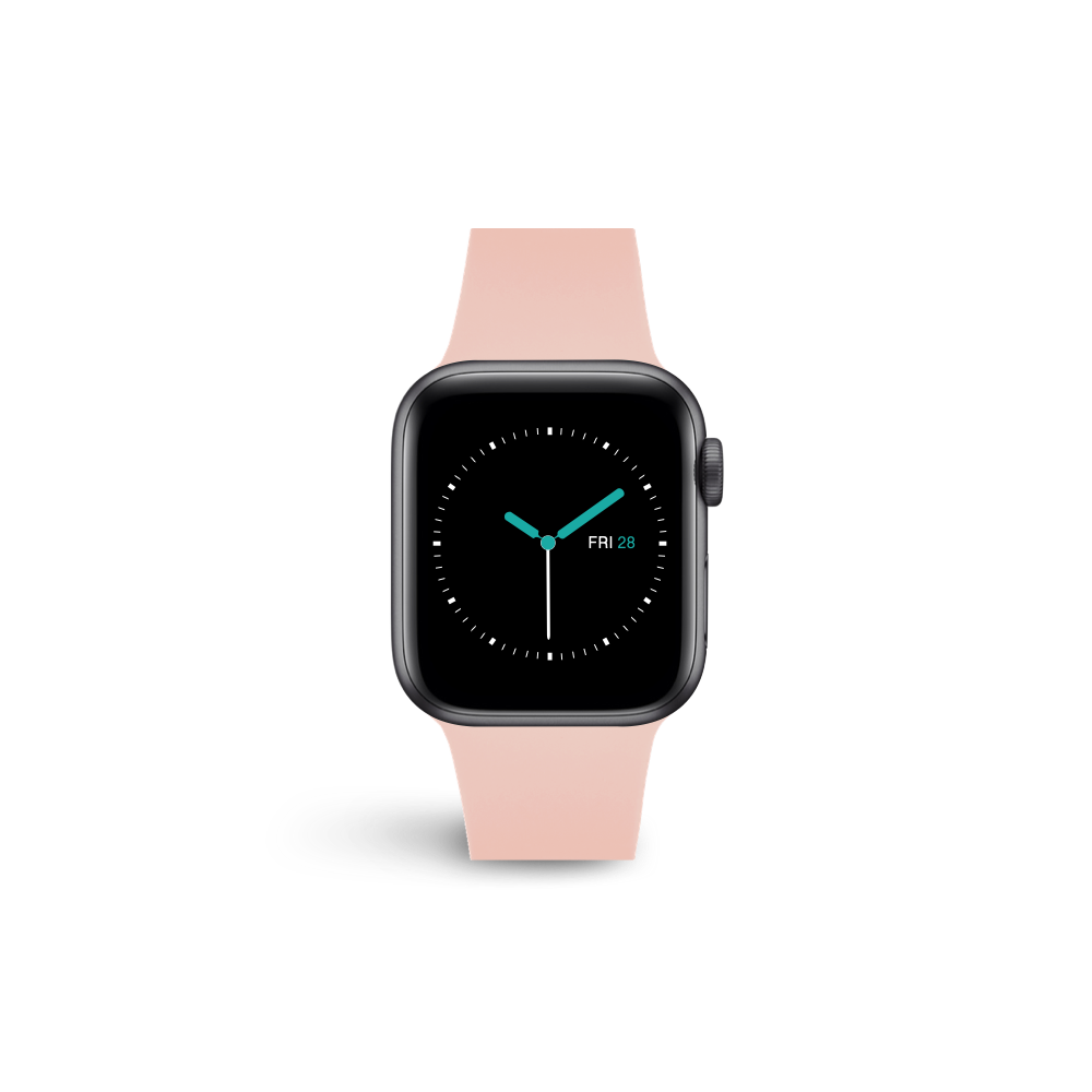 Silver apple watch with pink sand band online