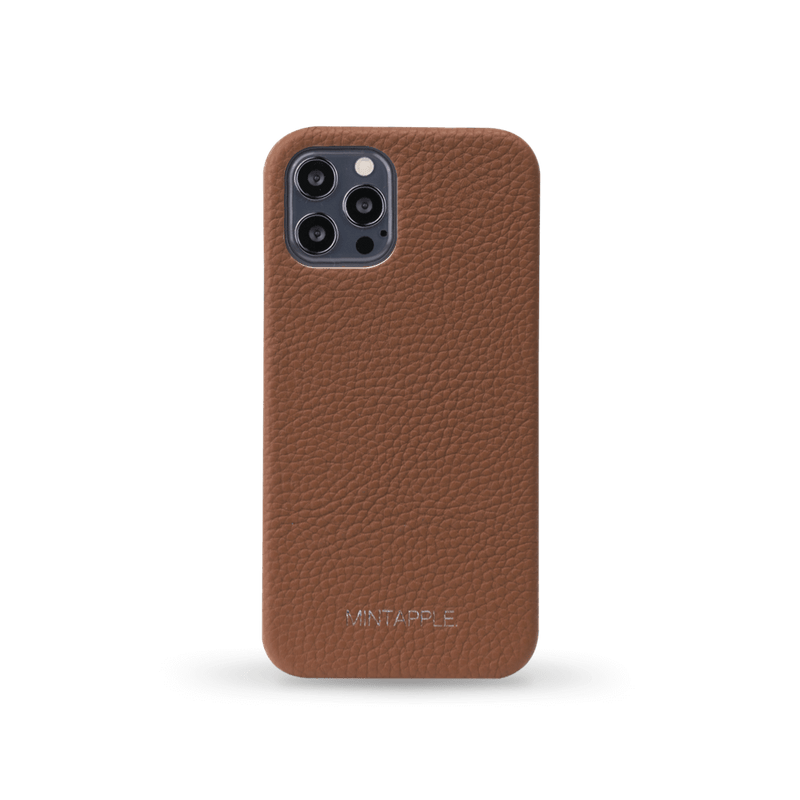 iPhone 12 Pro Max Case Top Grain Leather Brown Wireless