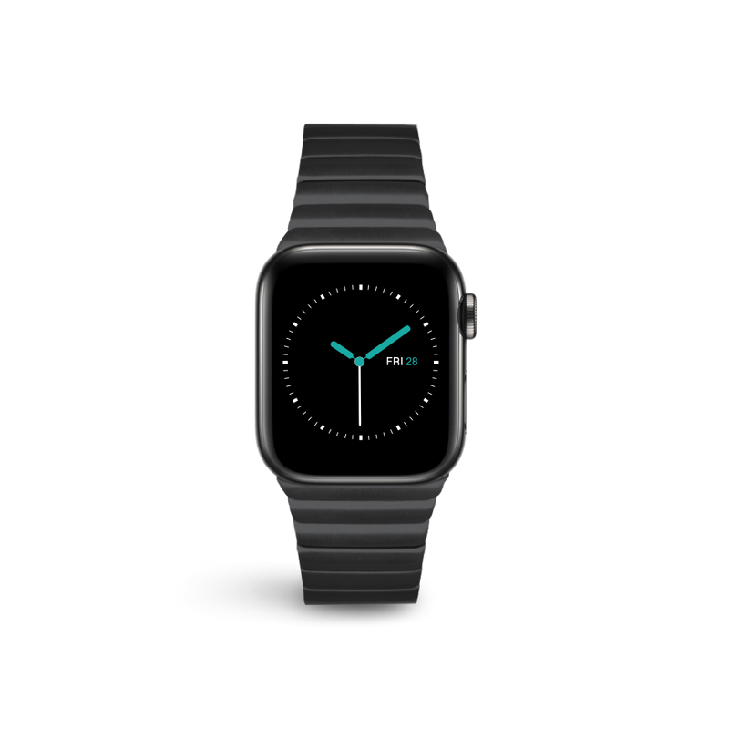 Black metal wrist outlet watch