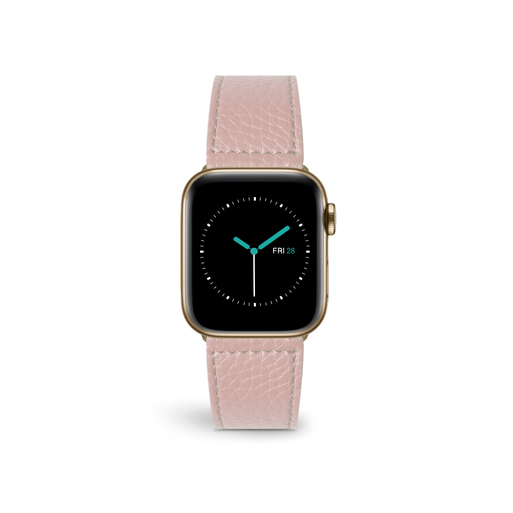 Rose Gold Apple Watch Bands For 44mm Series Apple Watch Strap Leather Sport Band Top Grain Leather Blush