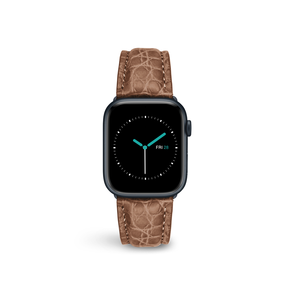Apple Watch Strap Genuine Exotic Crocodile Leather Brown