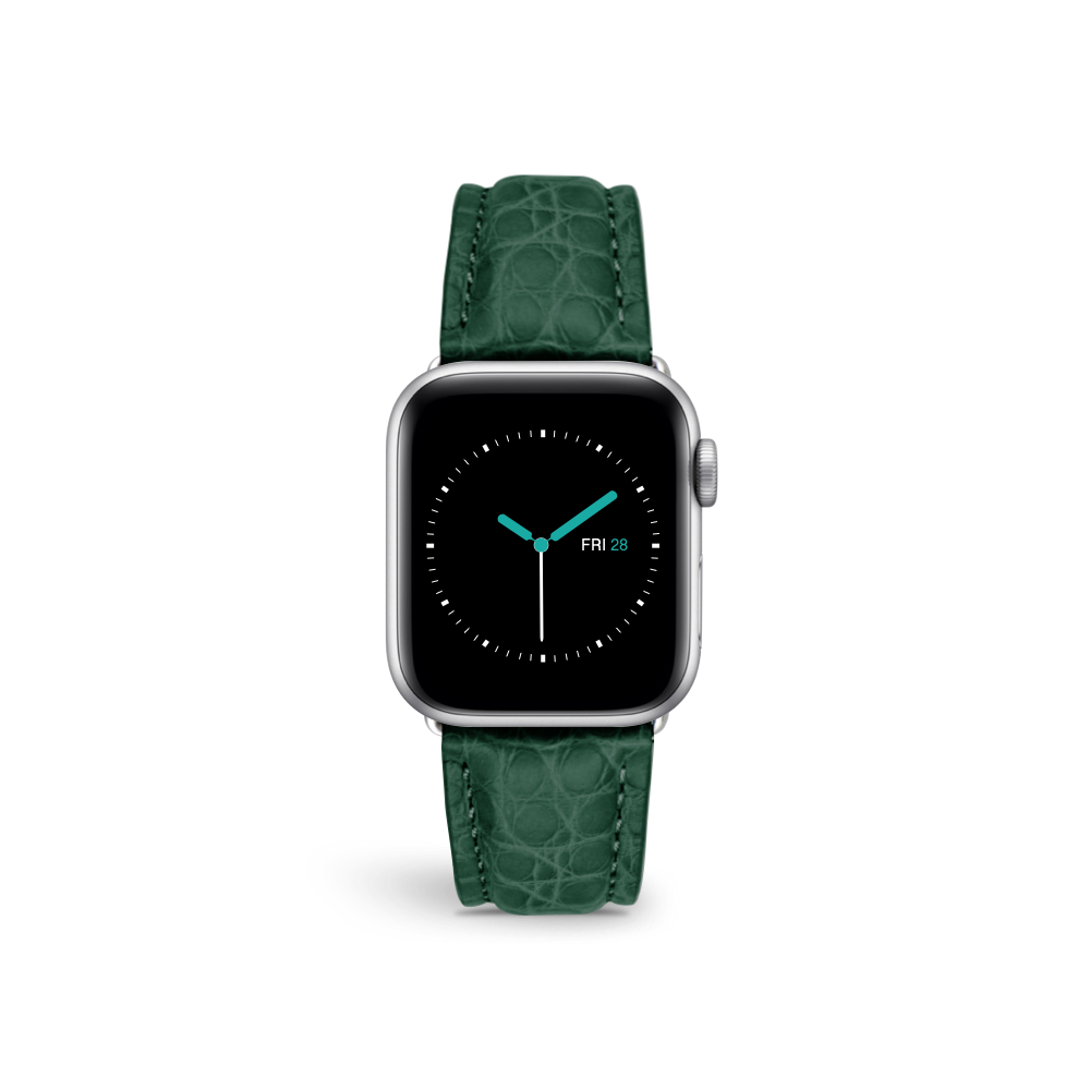 Apple Watch Strap | Genuine Exotic Crocodile Leather | Green Apple Watch Strap | Genuine Exotic Crocodile Leather | Green