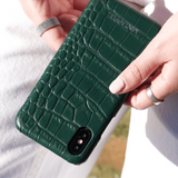 Soft Embossed Alligator Leather iPhone X/Xs Case - Green - Mintapple
