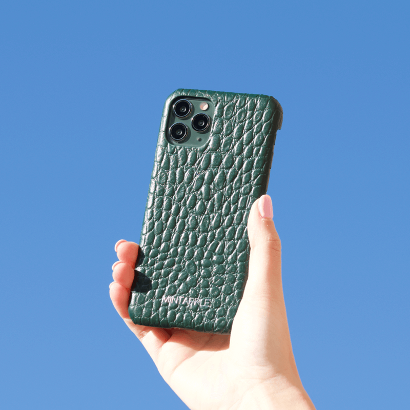 Soft Embossed Alligator Leather iPhone 11 Case - Green - Mintapple