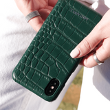 Soft Embossed Alligator Leather iPhone XS Max Case - Green - Mintapple