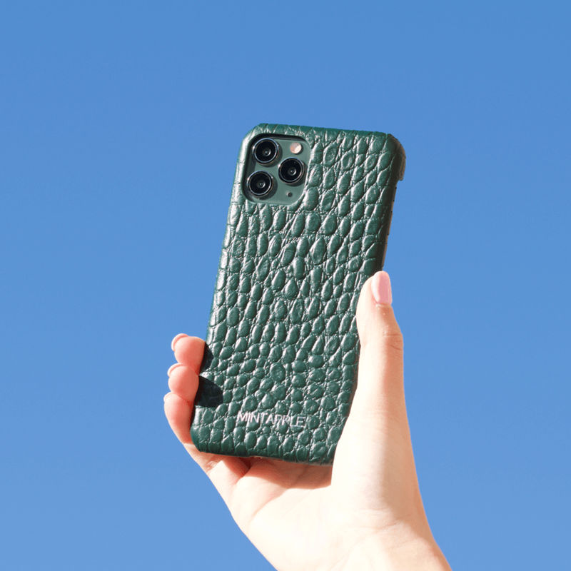 Soft Embossed Alligator Leather iPhone 11 Pro Max Case - Green - Mintapple