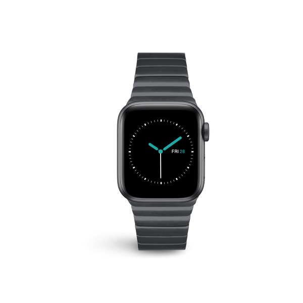Silver band black apple watch on sale