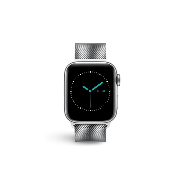 Apple watch space grey top with silver milanese loop