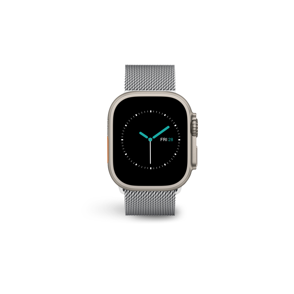 Silver apple watch with black strap on sale