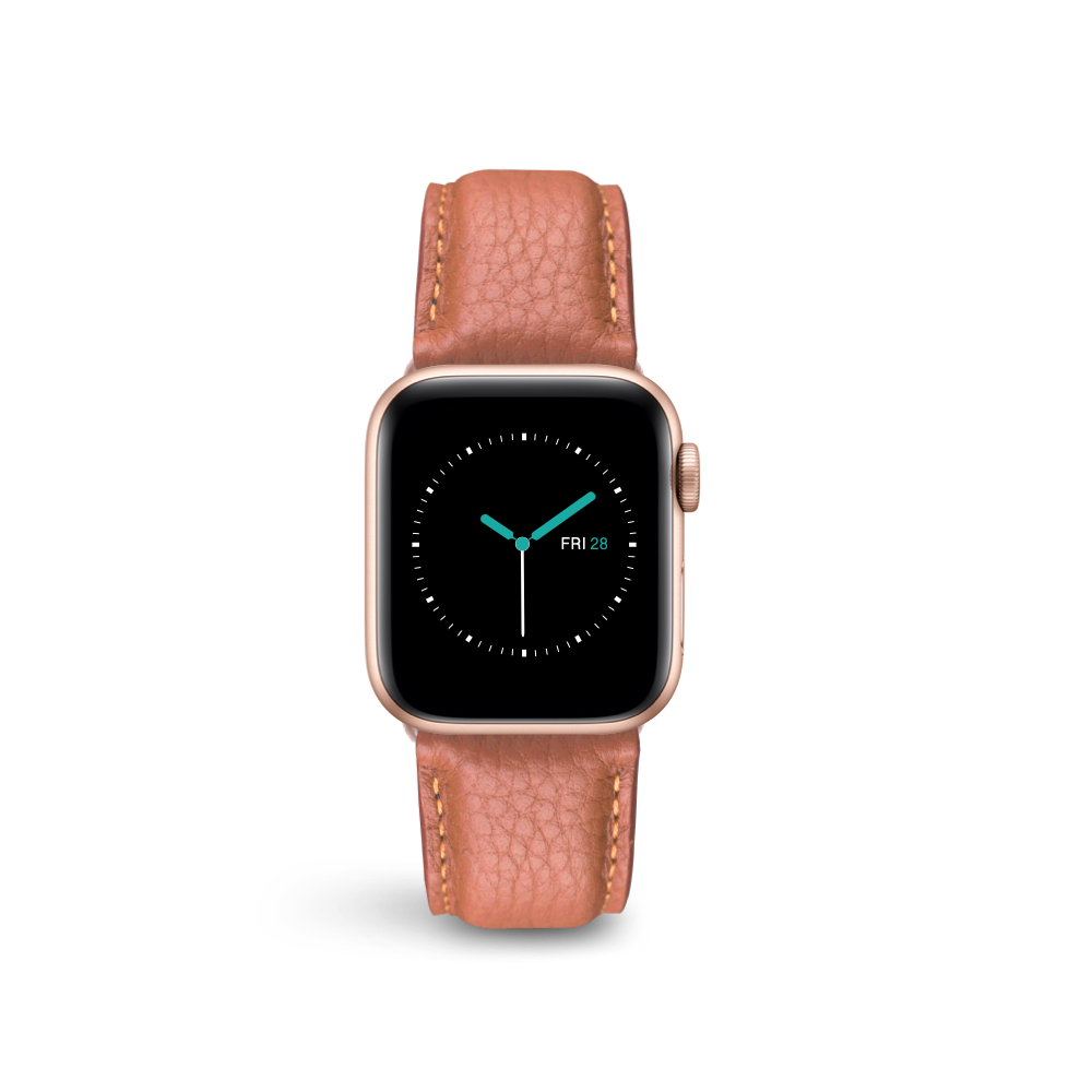Apple Watch Strap Top Grain Leather Peach 44mm 45mm 49mm