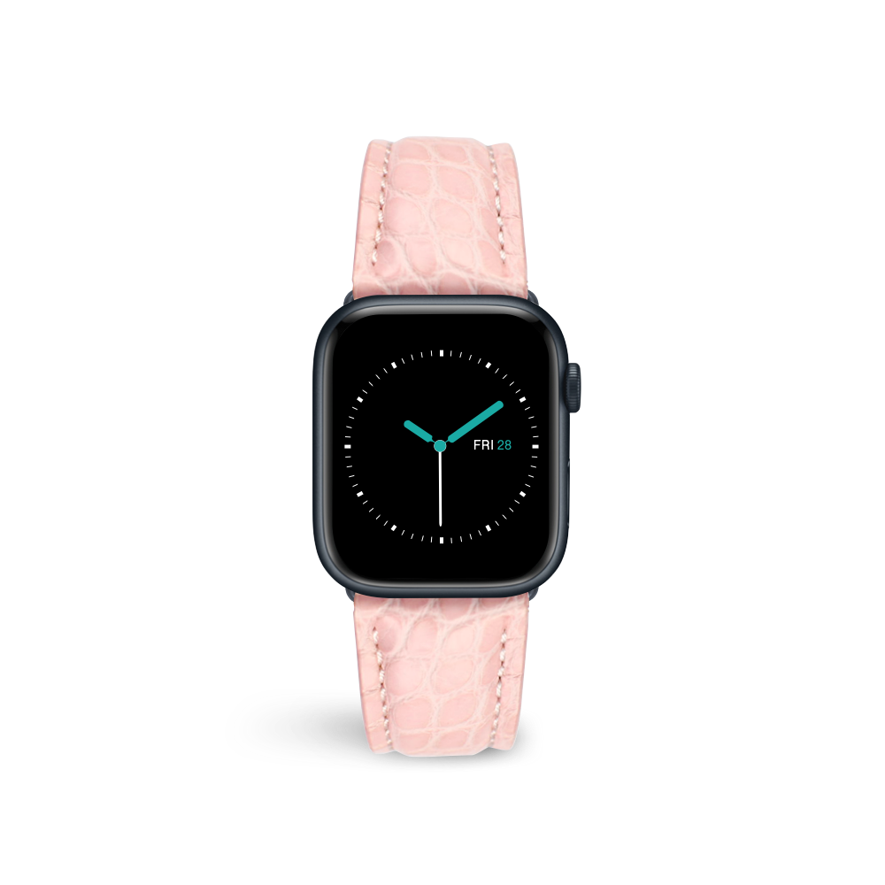 Black apple watch with pink strap best sale