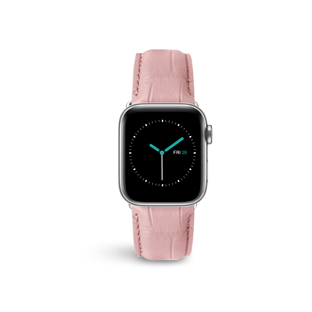 Apple Watch Strap Alligator Embossed Leather Ballet Pink